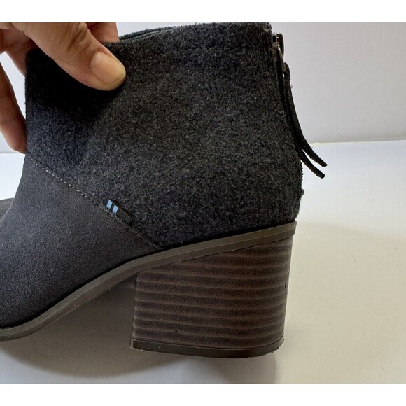 TOMS Women's Toms LACY Gray Suede Ankle Fashion Boots, Size 8,Zip Back - Picture 11 of 12